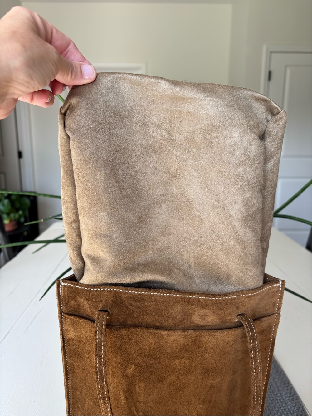 Parker Thatch Magazine Tote in Desert Sand (Suede) - Picture 7 of 11